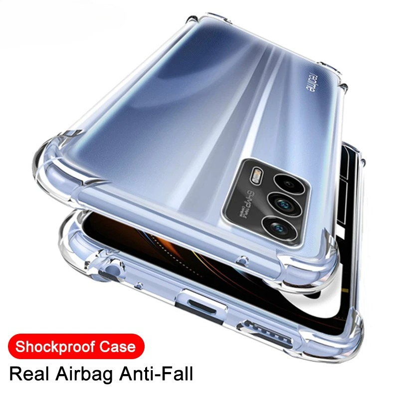 Realme Gt 6 - Luxe Transparante Siliconen Shockproof Case Voor