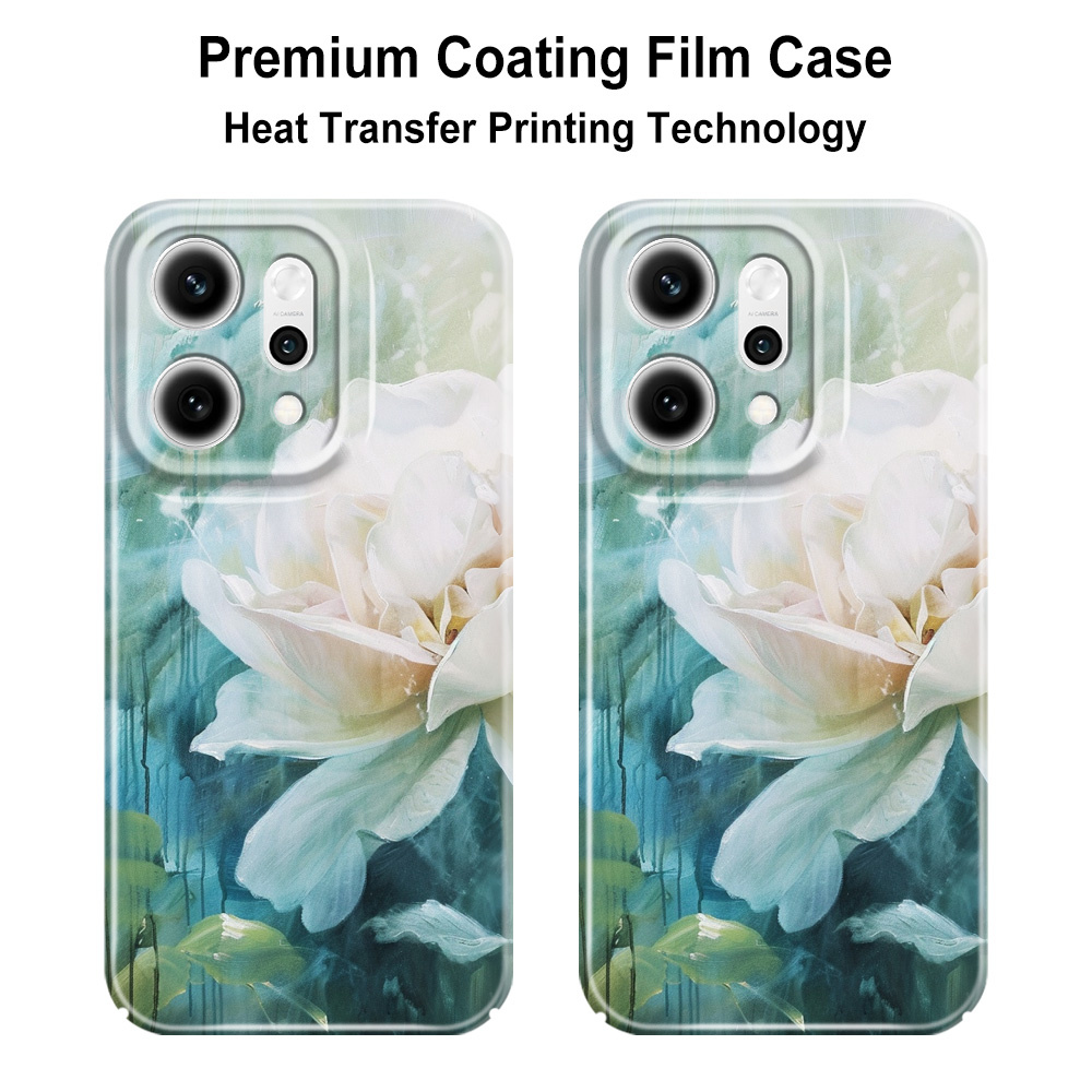 Oppo Reno 12 - Grote witte bloemen telefoonhoesje voor OPPO