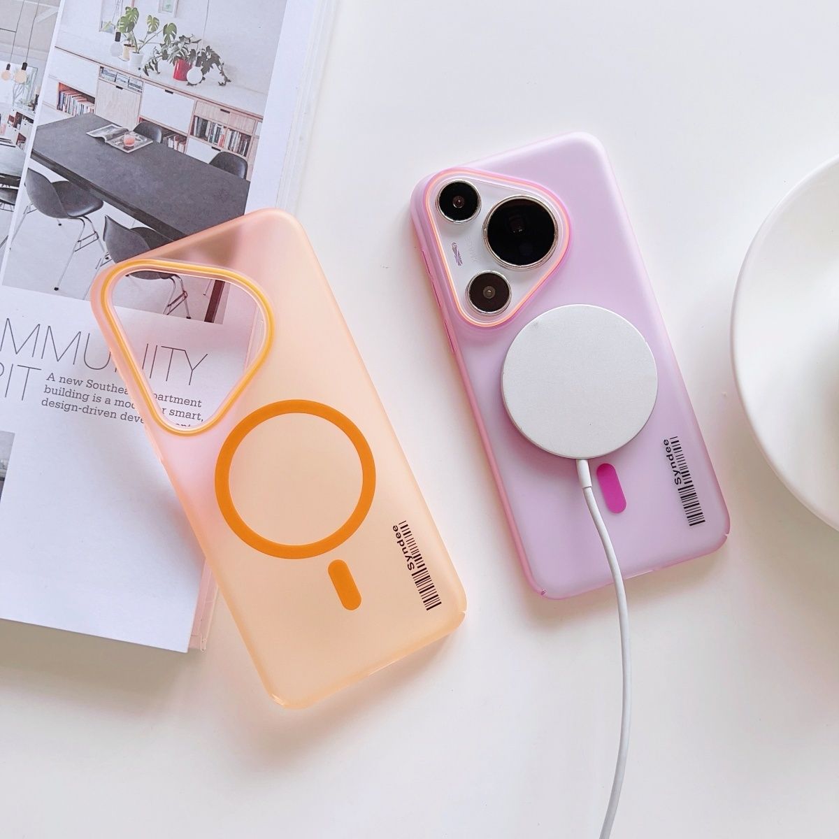 Huawei Pura 70 - Matglazen doorschijnende magnetische beschermhoes voor HUAWEI