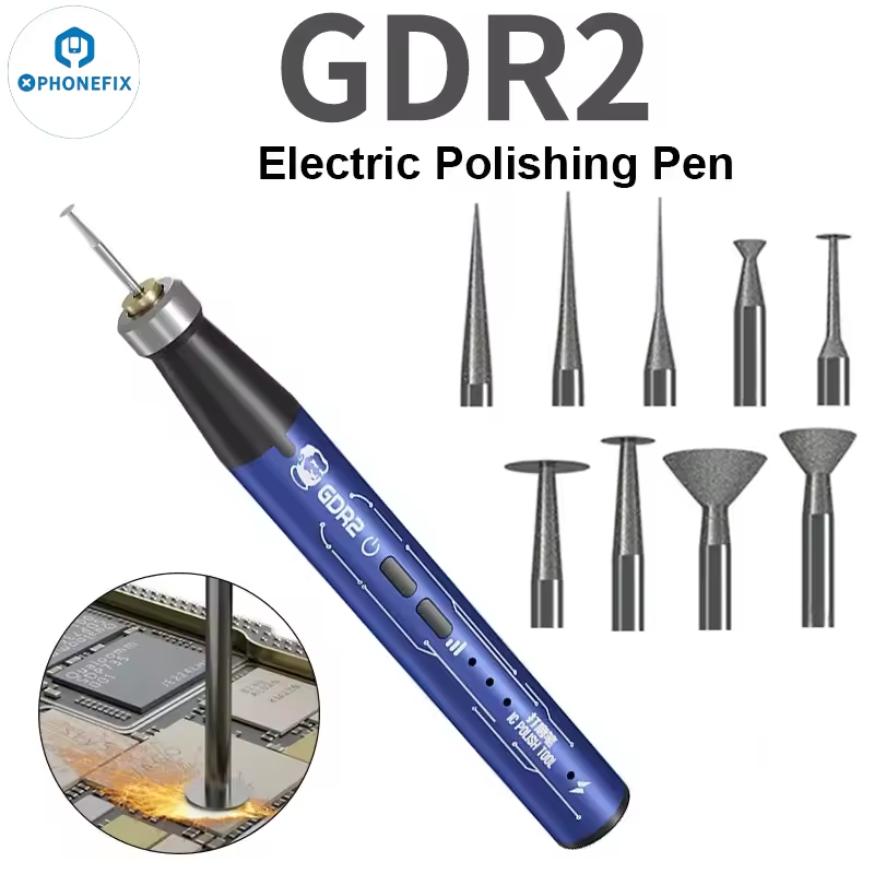 Screen Protector Cutter - MONTEUR GDR2 Elektrische polijstpen Diamantslijpkop IC