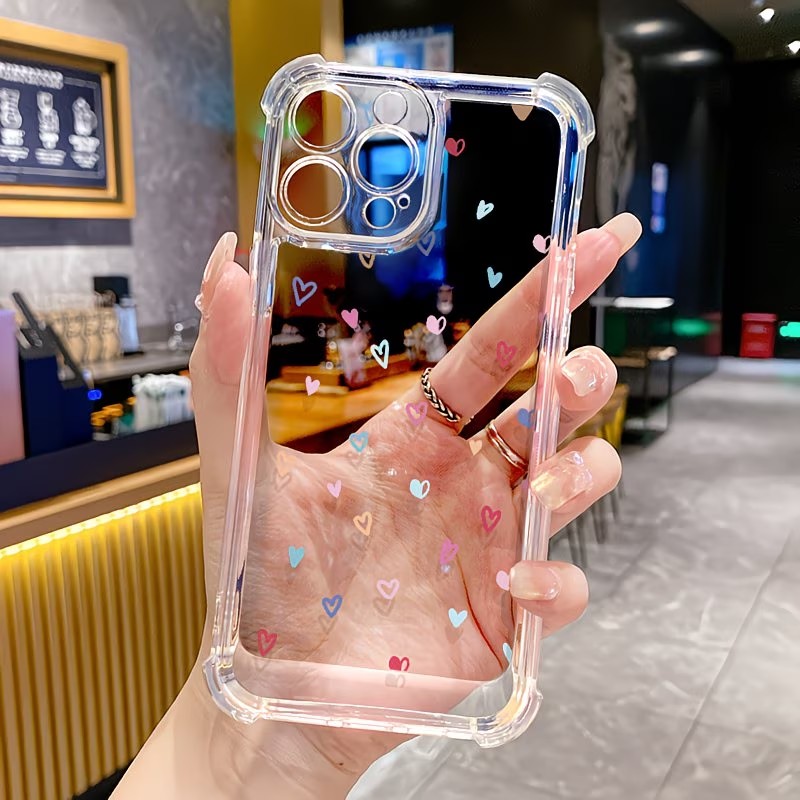 Apple Iphone 15 Pro Max - Transparante hoekbeschermende telefoonhoes met kleurrijke harten