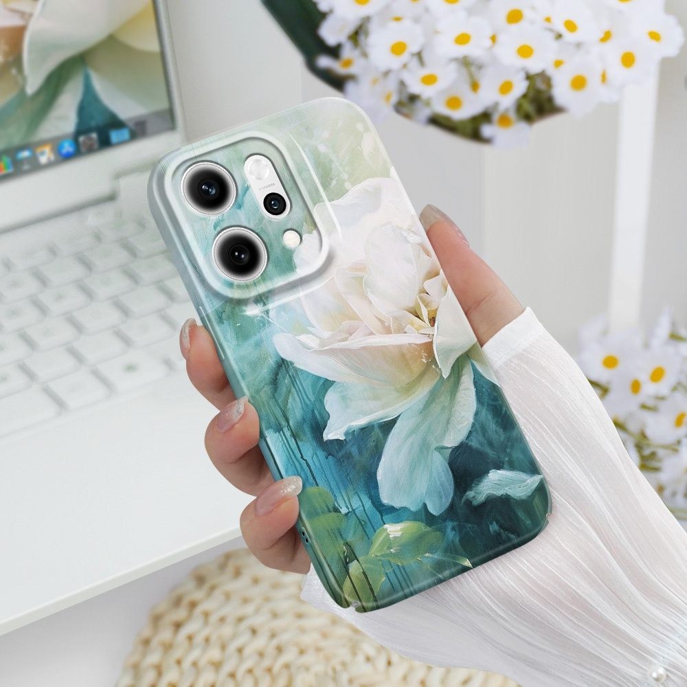 Grote witte bloemen telefoonho - Oppo Reno 12 recensie en prijs